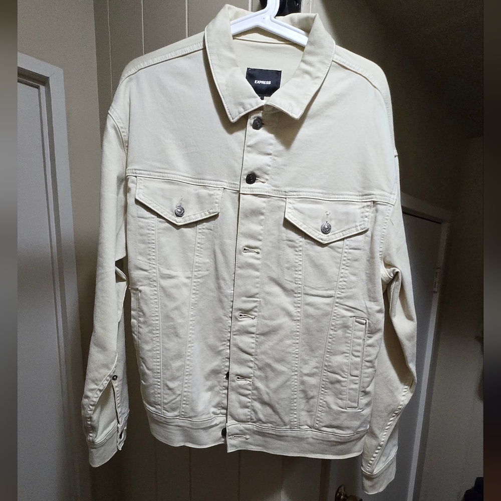 Express Men's Off-White Denim Jacket